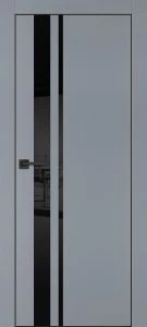 Межкомнатная дверь PX-16 черная кромка с 4-х ст. Серый матовый