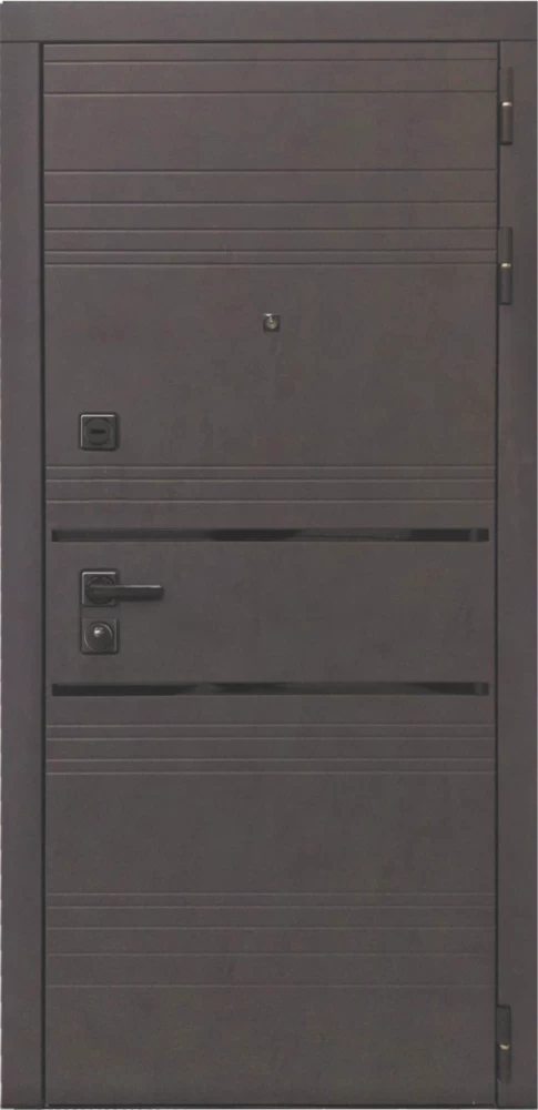 Входная дверь ДвериПРО L-43 Алиса (16мм, ПВХ софт грей, зеркало) DPRO196430 внешняя сторона