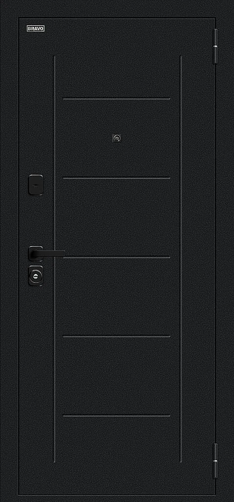 Входная дверь Борн/SBlack Букле черное/Wenge Melinga BR6185 внешняя сторона