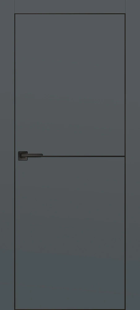 Фото Межкомнатная дверь PX-19 черная кромка с 4-х ст. Графит матовый