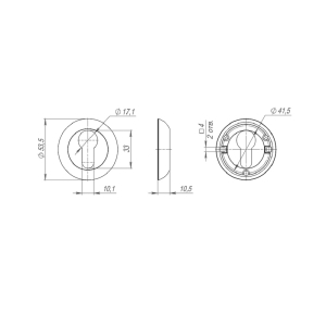 Накладка под цилиндр ET.R.ZR54 (ET ZR) OB-13 античная бронза