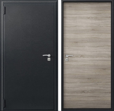Дверь O-10 Черный сатин - Дуб светлый