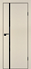 Межкомнатная дверь P-22  кромка ABS черная c 4-х ст. Бежевый матовый