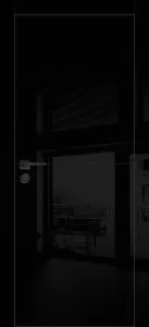 Межкомнатная дверь HGX-19 черная кромка с 4-х ст. Чёрный глянец